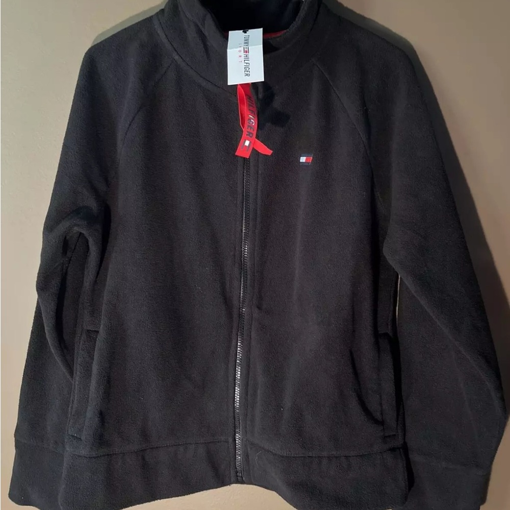 Tommy Hilfiger Black Lightweight Jacket with Stand-Up Collar Medium